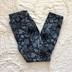 7 For All Mankind Blue Floral Skinnies